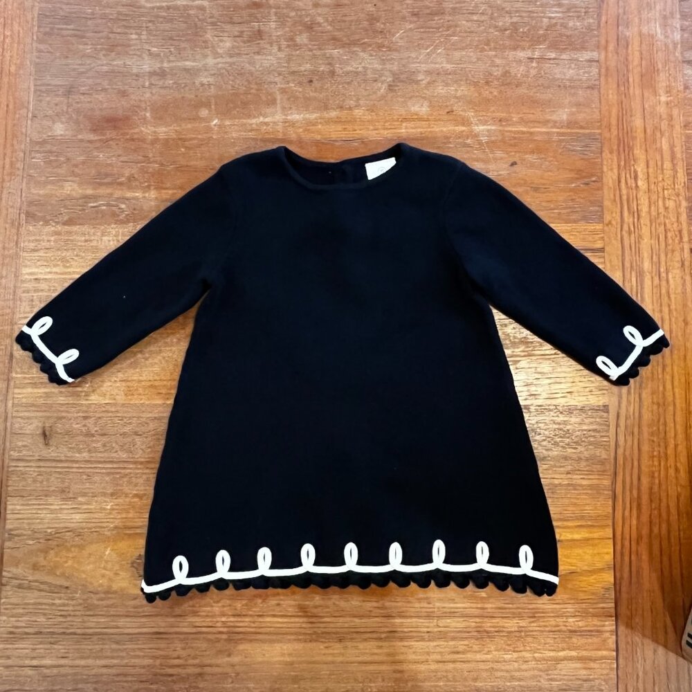 Hanna Andersson Black Dress with White Trim